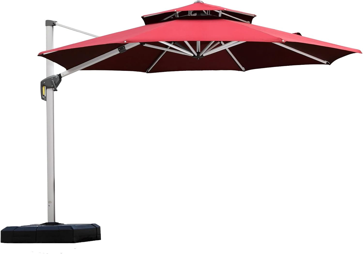 Patio Umbrella – Double Top Round Design with Crank & Tilt for Outdoor Use