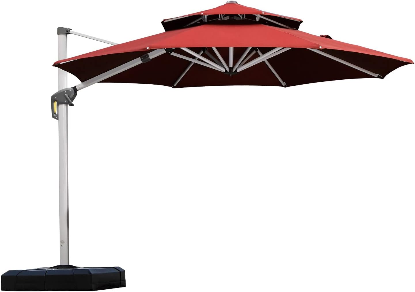 Patio Umbrella – Double Top Round Design with Crank & Tilt for Outdoor Use