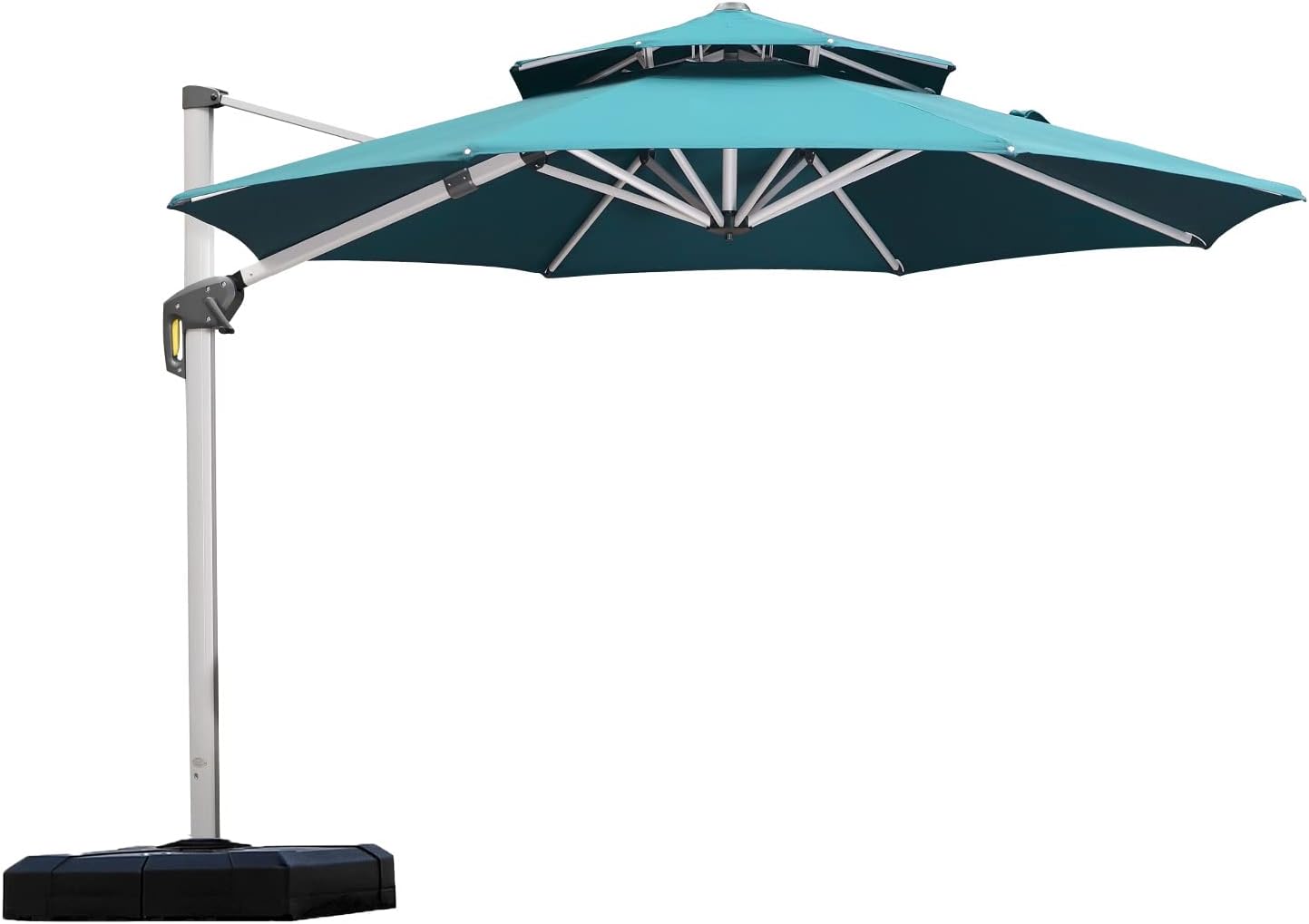 Patio Umbrella – Double Top Round Design with Crank & Tilt for Outdoor Use