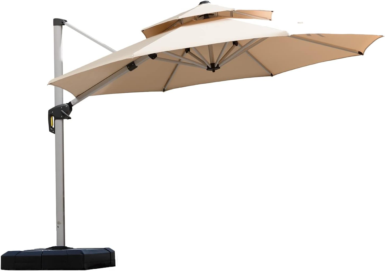 Patio Umbrella – Double Top Round Design with Crank & Tilt for Outdoor Use