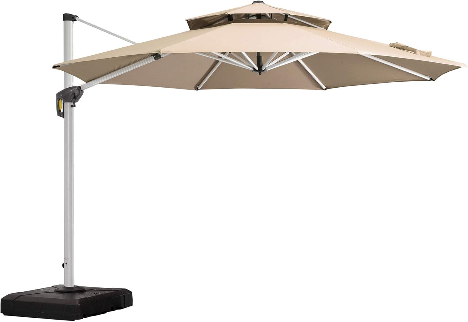 Patio Umbrella – Double Top Round Design with Crank & Tilt for Outdoor Use