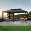 Santa Monica 12 Ft. X 20 Ft. Aluminum Hard Top Gazebo with Mosquito Netting