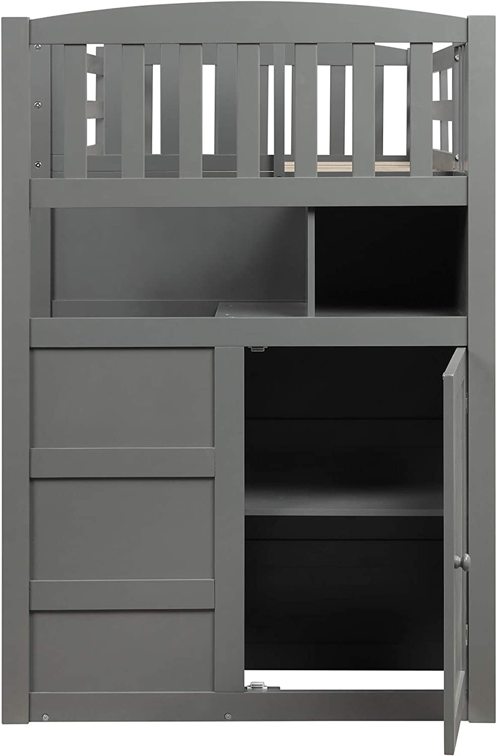 Twin over Full Bunk Bed with Drawers, Wood Frame Can Extendable Bunk Bed with Storage Shelves and Staircase,Can Convertible Bottom Bed, Gray