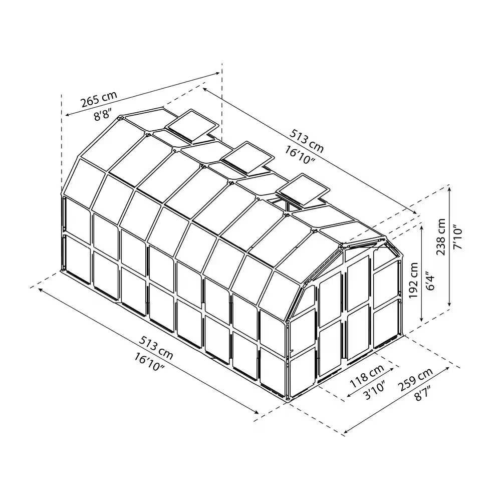 All-Season Greenhouse with Clear Panels | 8ft. x 8ft. to 8ft. x 20ft.